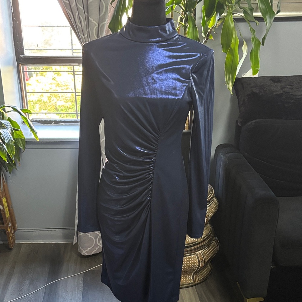 Vince Camuto Midnight Blue Long Sleeve Dress